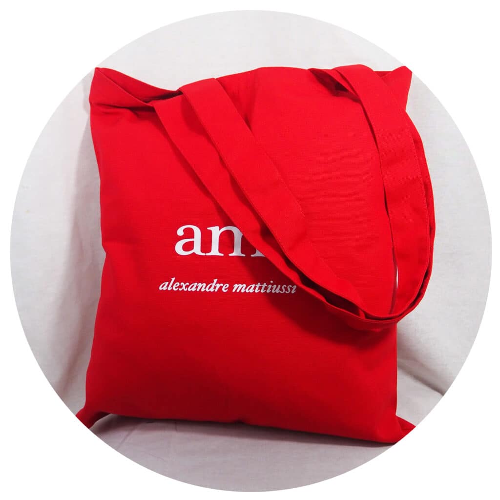 Tote-bag/sac de plage rouge AMI Alexandre Mattiussi imprimé avec une technique de marquage par sérigraphie 1 couleur